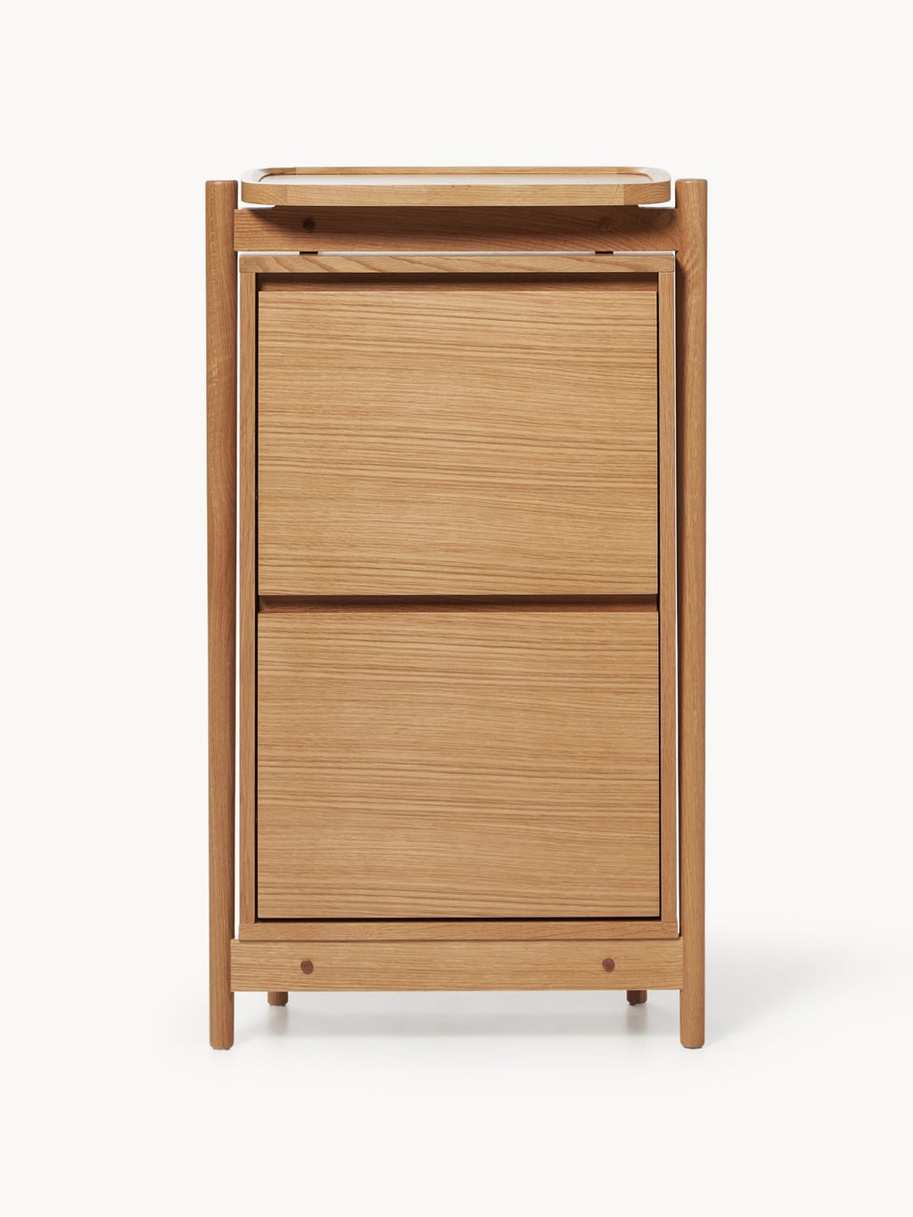 Libby Wood-Shoe Cabinet with Folding Compartments — Camel