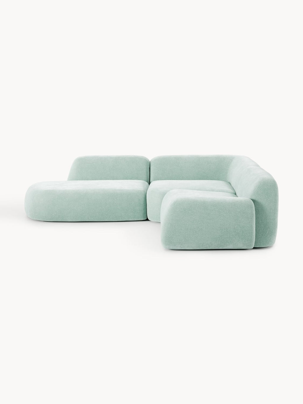 Wolke Modular Corner Sofa (4-seater) with Chaise Longue — Mist Grey