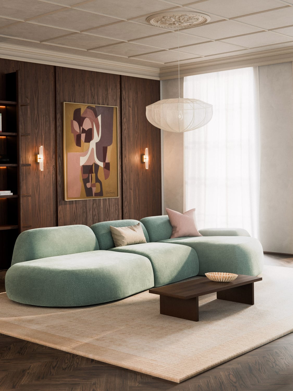 Wolke Modular Corner Sofa (4-seater) with Chaise Longue — Dove Grey