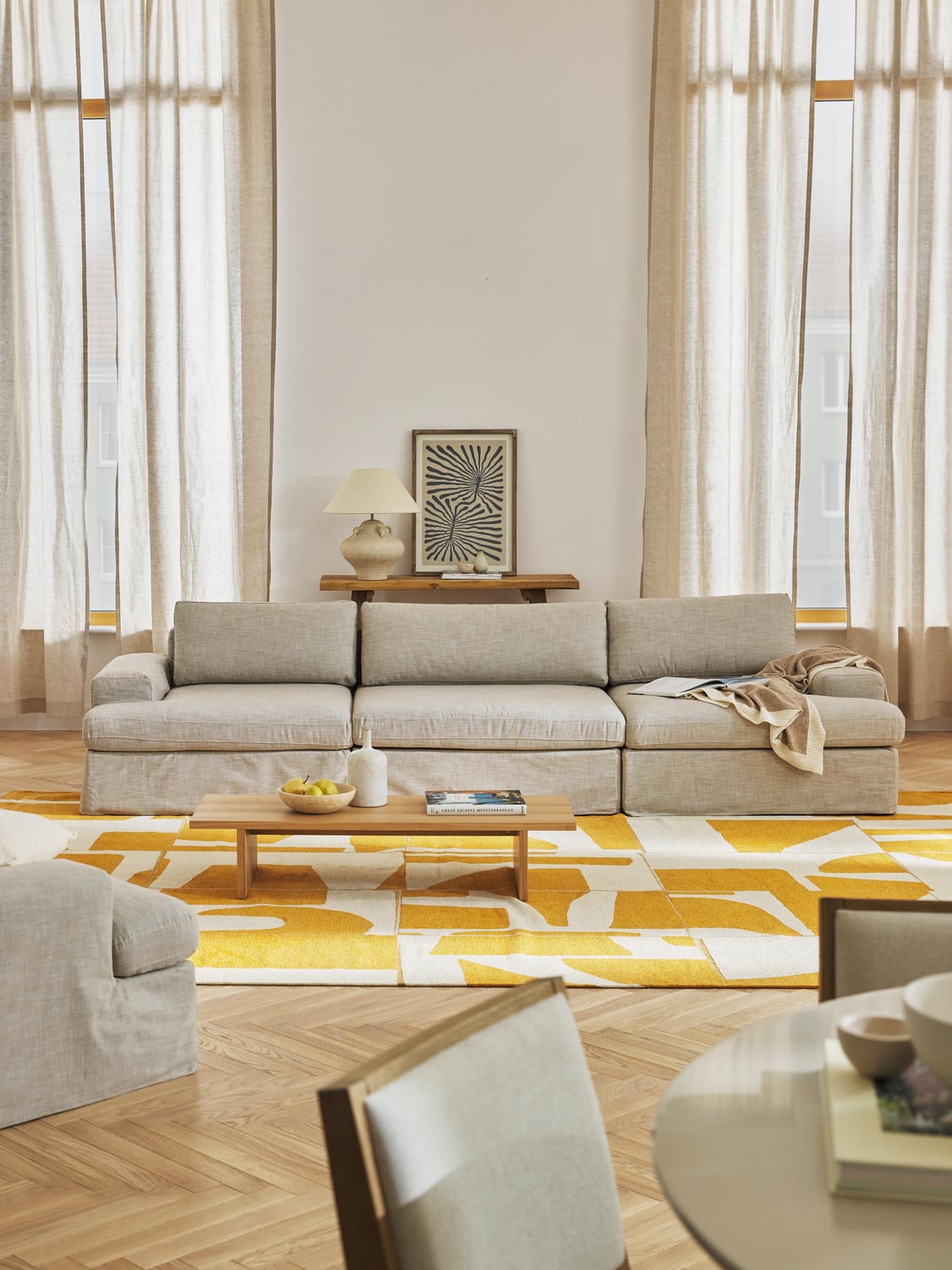 Russell Modular Sofa (4-seater) with removable covers — Light Grey