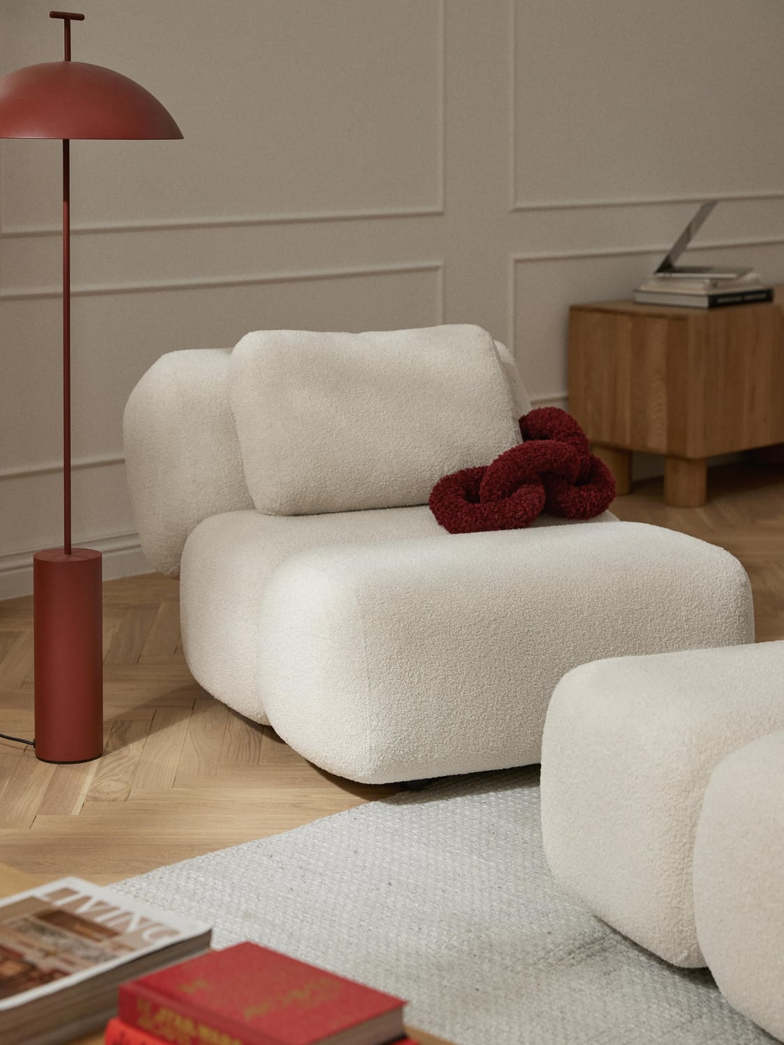 Caterpillar Teddy-Armchair — Blush