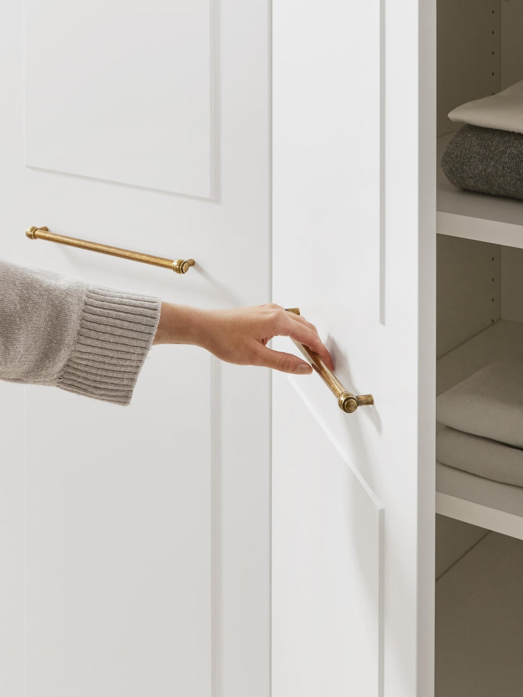 Charlotte Modular Hinged-Door Wardrobe, 100 cm Width, in various sizes — Ivory