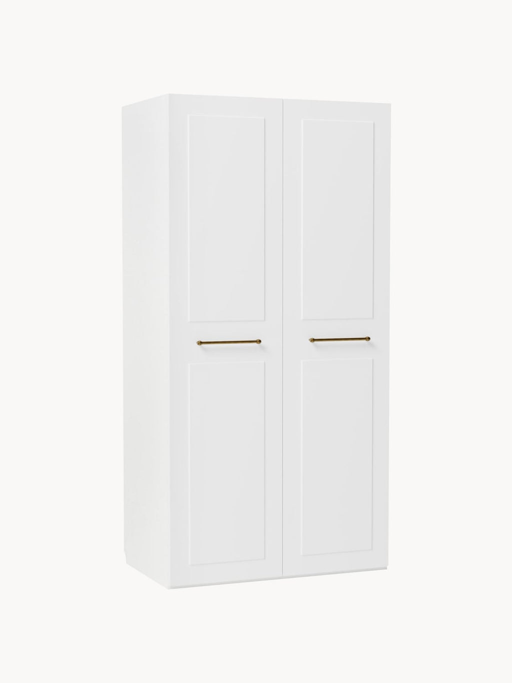 Charlotte Modular Hinged-Door Wardrobe, 100 cm Width, in various sizes — Cream