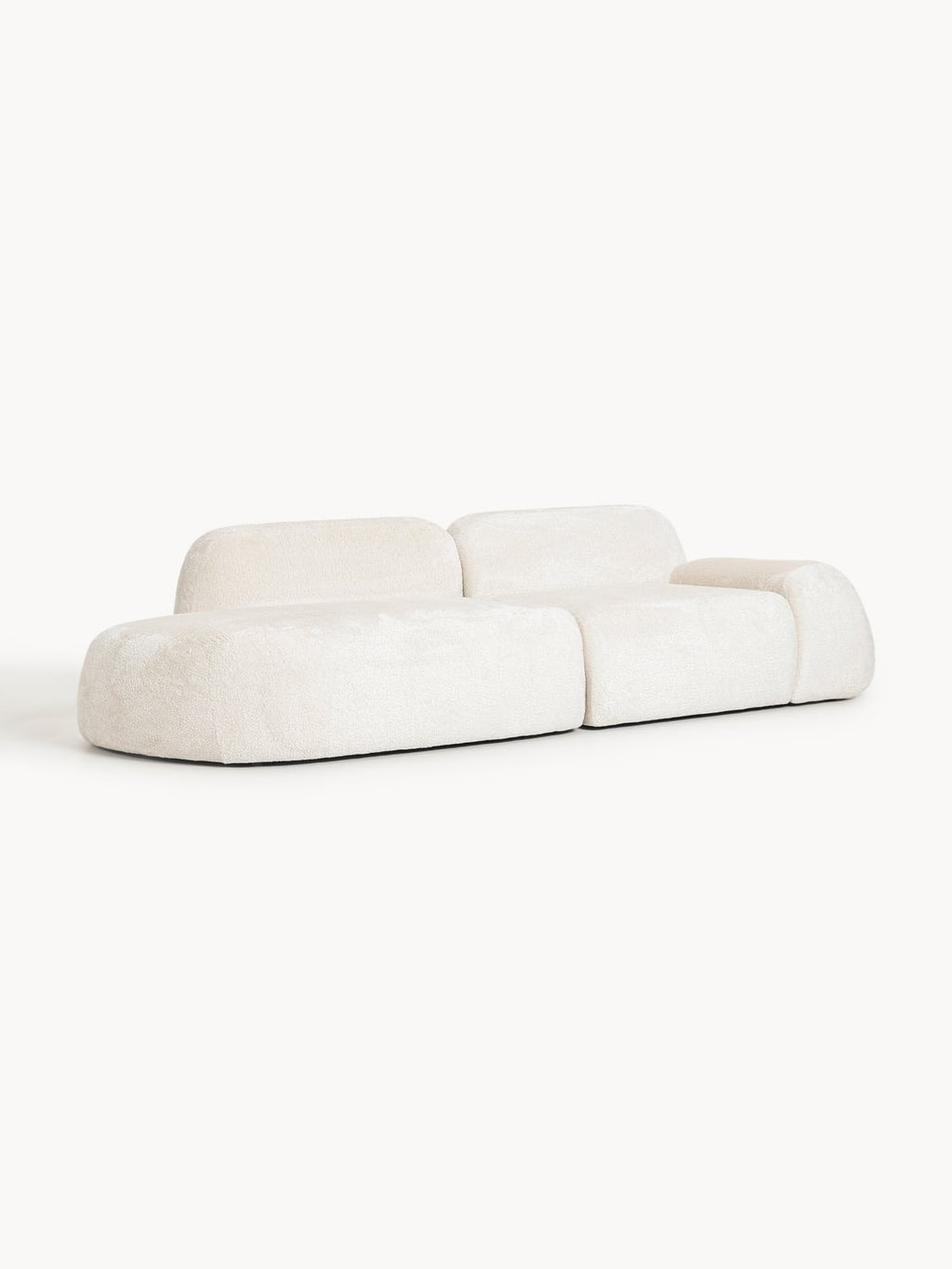 Wolke Modular Teddy Bouclé-Chaise (3-seater) — Off-White