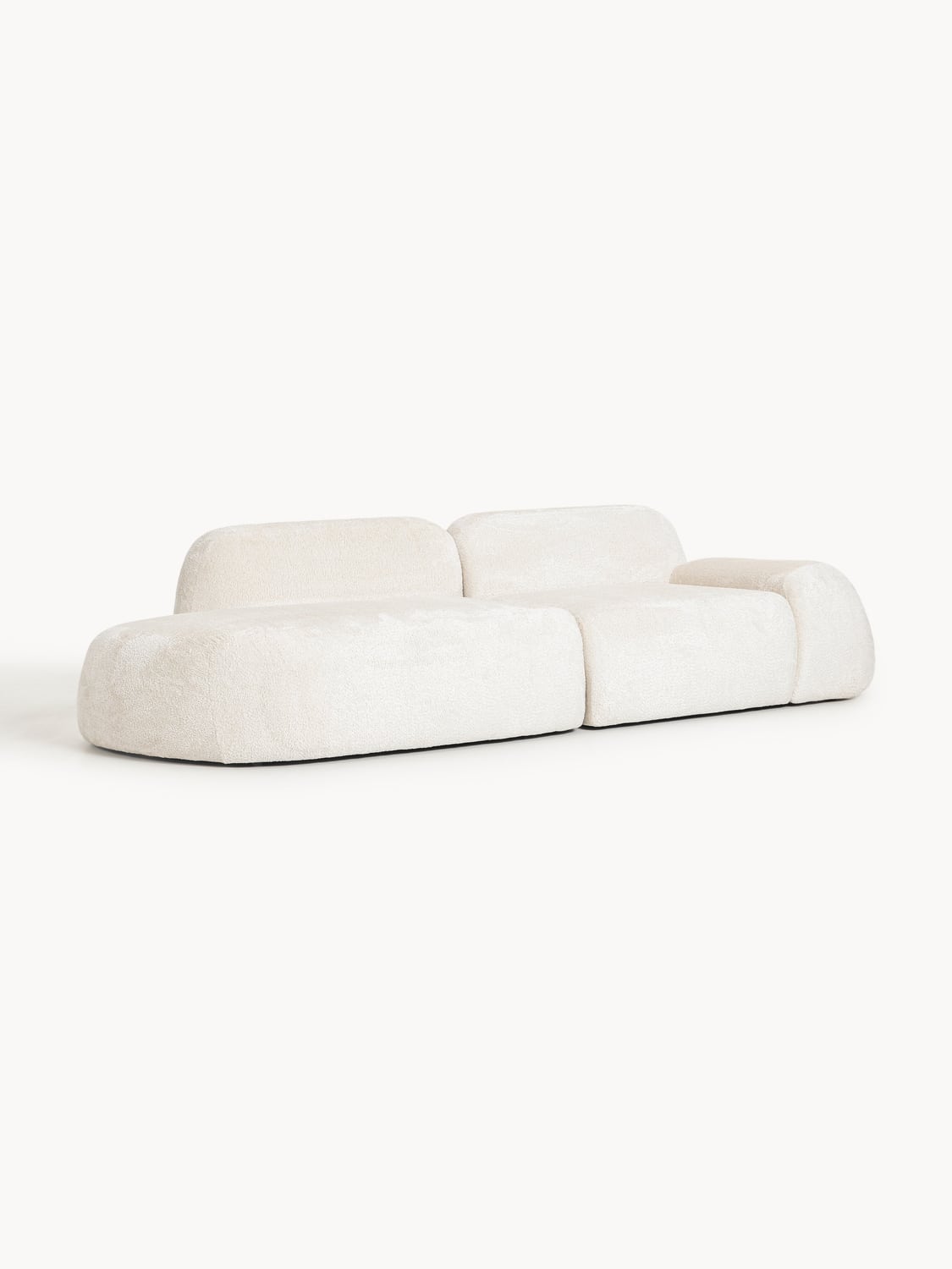 Wolke Modular Teddy Bouclé-Chaise (3-seater) — Off-White