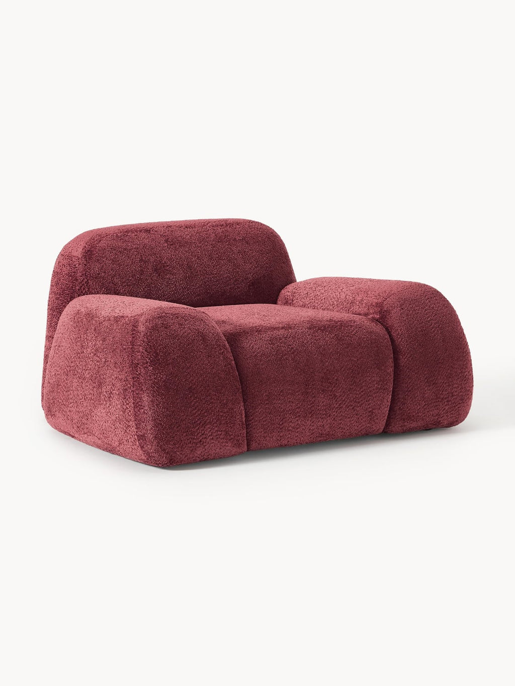 Wolke Lounge Chair in Teddy Bouclé — Burgundy