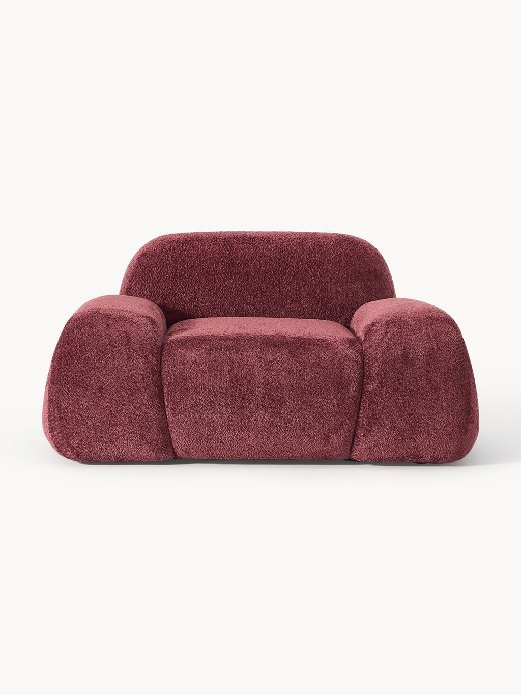 Wolke Lounge Chair in Teddy Bouclé — Burgundy