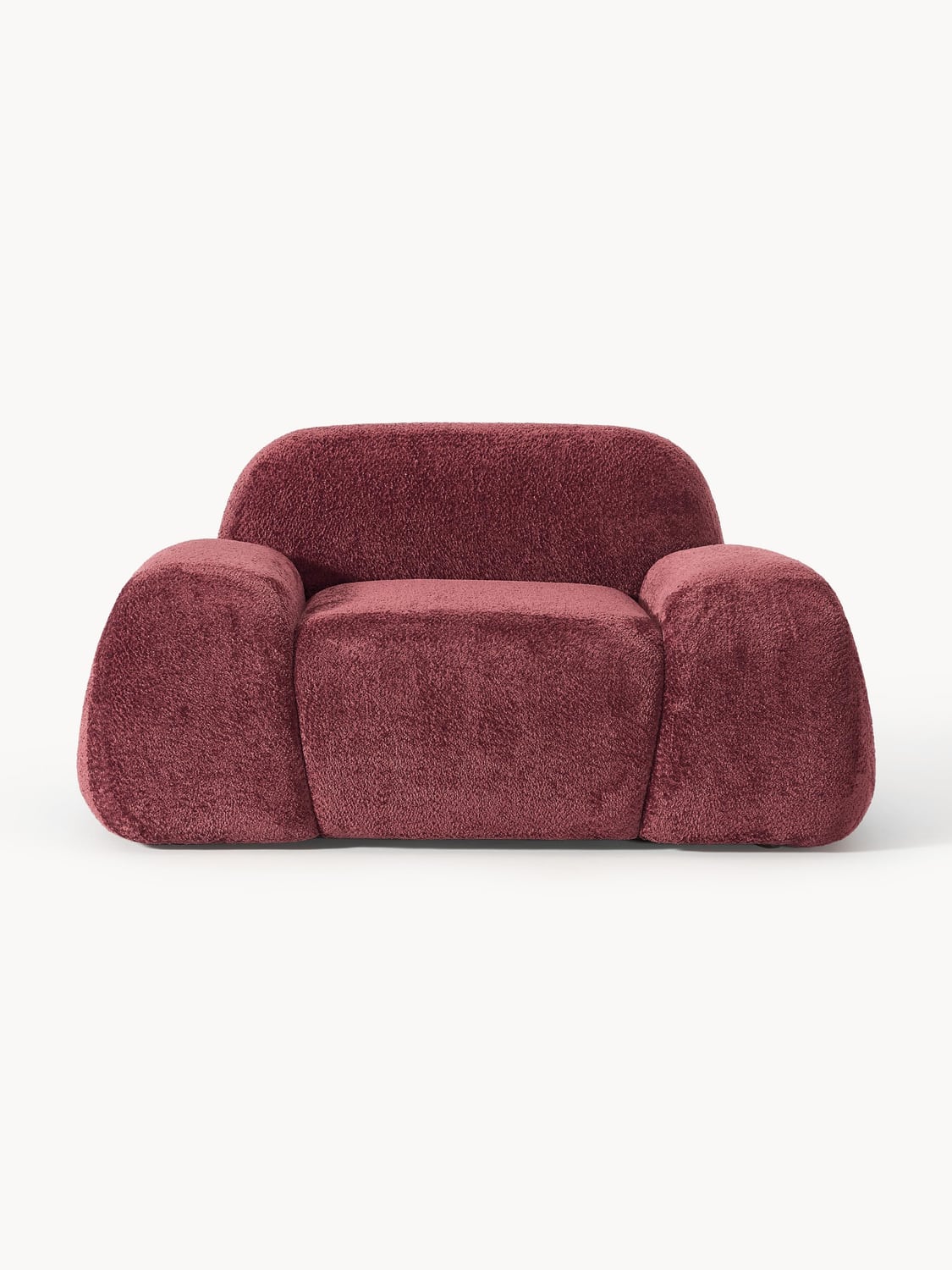Wolke Lounge Chair in Teddy Bouclé — Burgundy