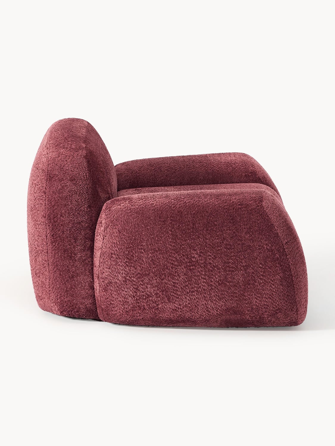 Wolke Lounge Chair in Teddy Bouclé — Burgundy
