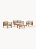 Bo Garden Lounge Set in Acacia, set of 4 — Oatmeal