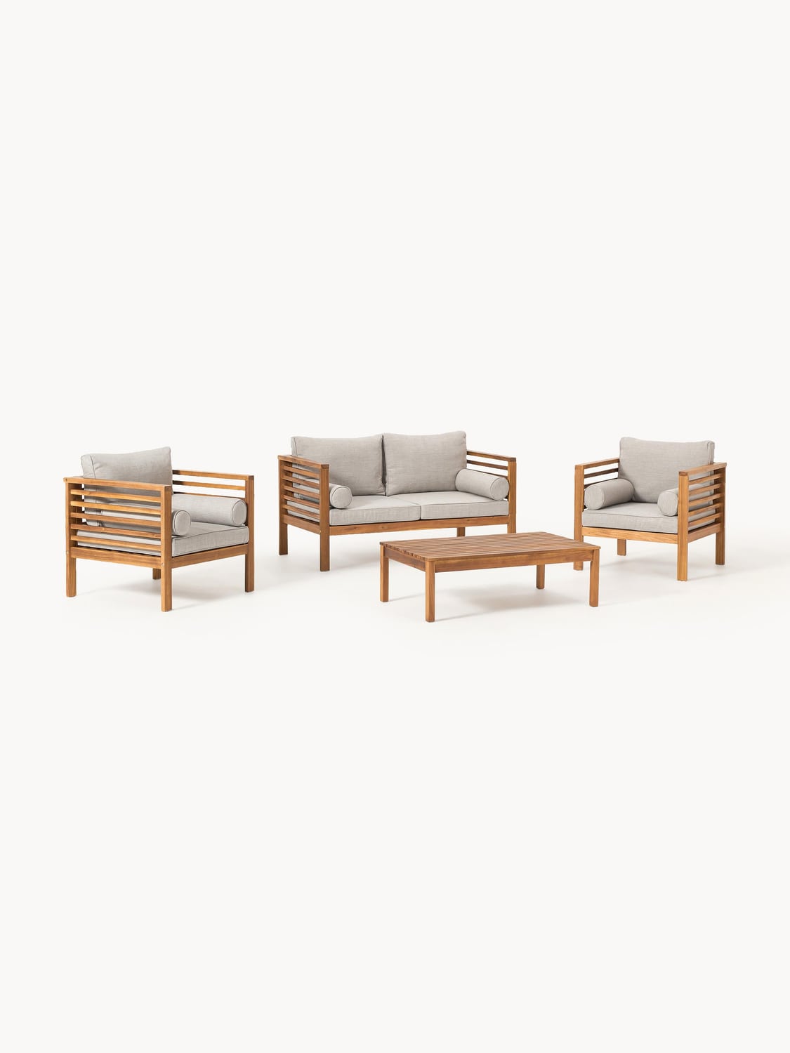 Bo Garden Lounge Set in Acacia, set of 4 — Oatmeal
