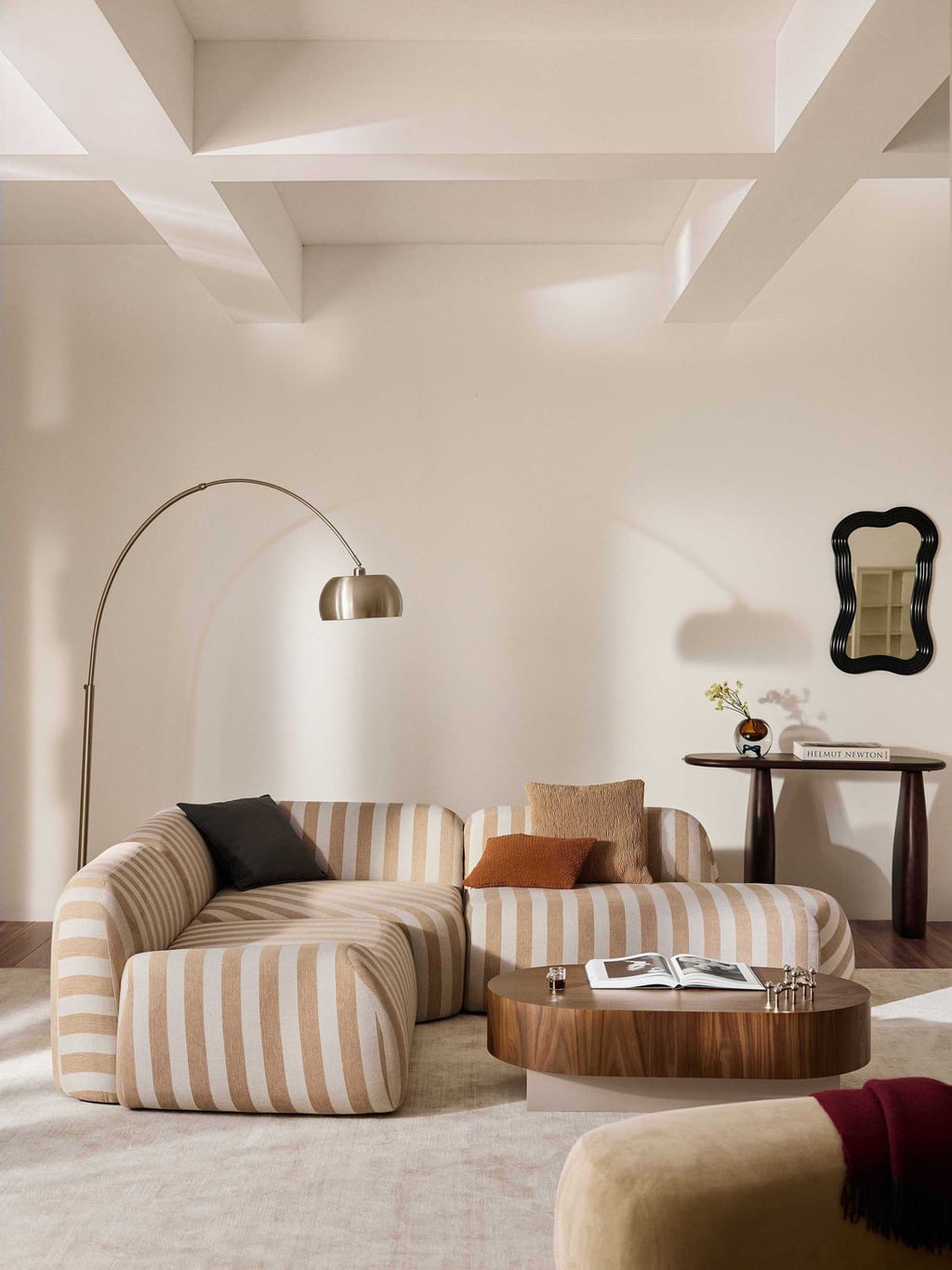 Wolke Striped Chaise-Module — Beige