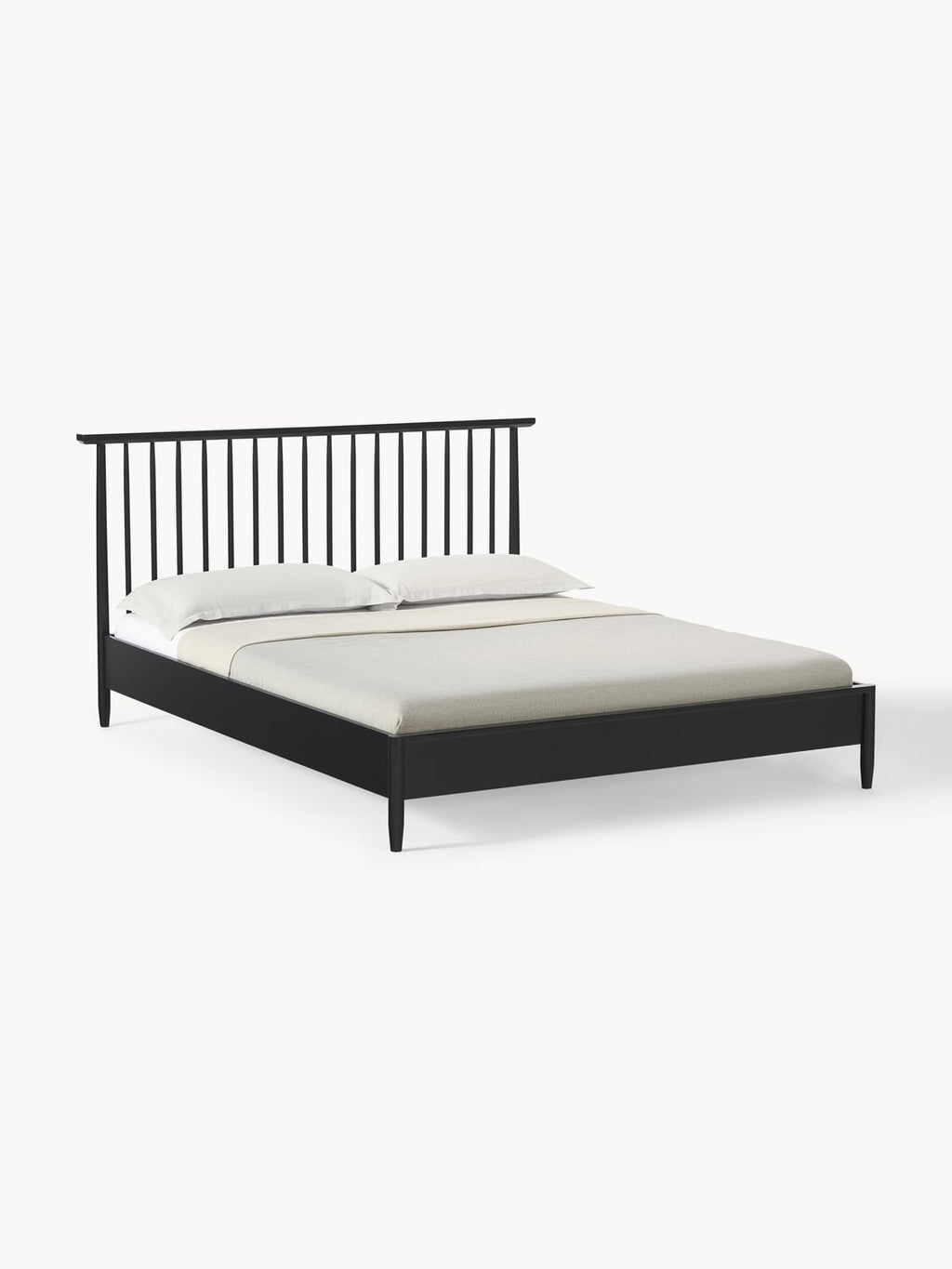 Windsor Wooden Bed with Headboard in Pine — Lilac