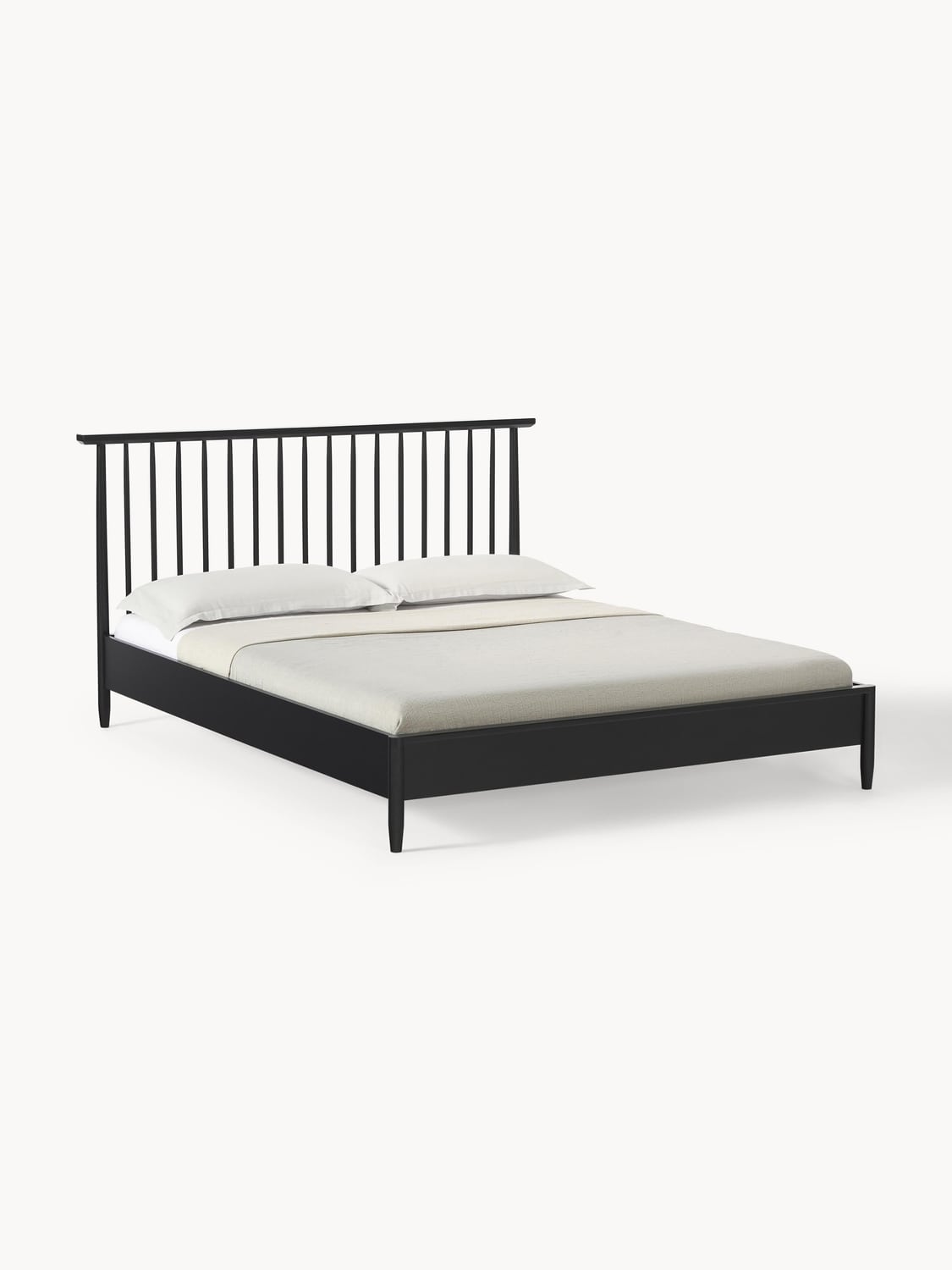 Windsor Wooden Bed with Headboard in Pine — Lilac