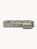 Lennon Modular Sofa (4-seater) in Corduroy with Ottoman (left/right) — Warm Grey