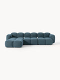 Tayla Modular Sofa (4-seater) in Bouclé with Ottoman (left/right) — Dark Grey
