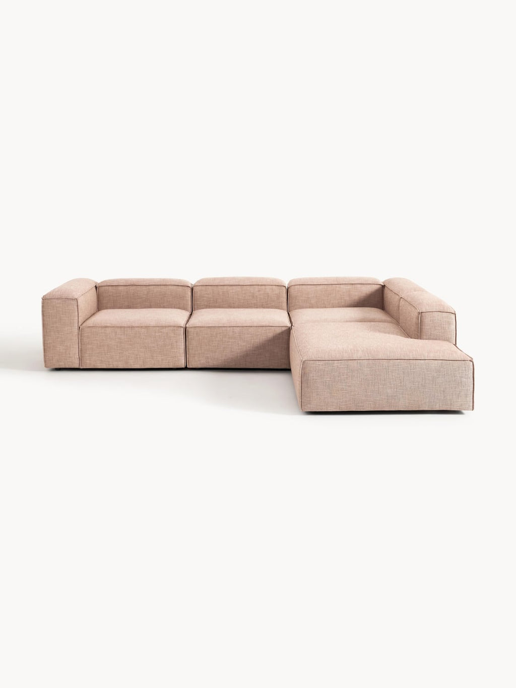 Lennon Modular XL Corner Sofa (4-seater) in Linen Blend — Pink