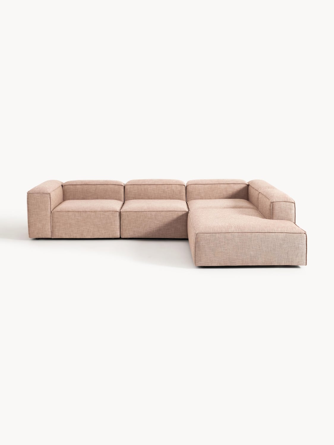 Lennon Modular XL Corner Sofa (4-seater) in Linen Blend — Pink