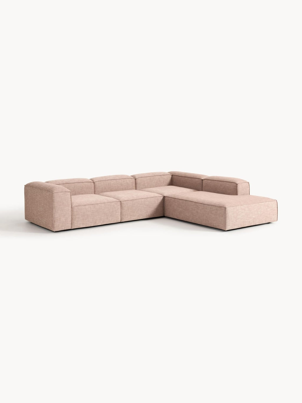 Lennon Modular XL Corner Sofa (4-seater) in Linen Blend — Pink