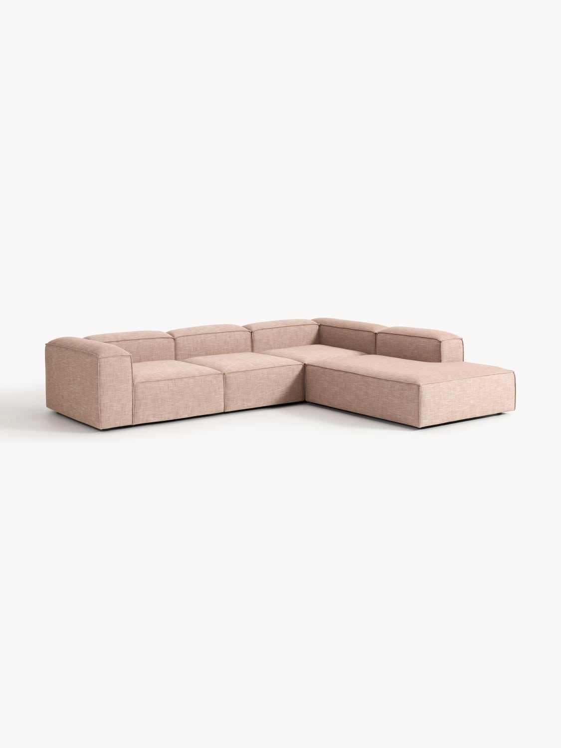 Lennon Modular XL Corner Sofa (4-seater) in Linen Blend — Pink