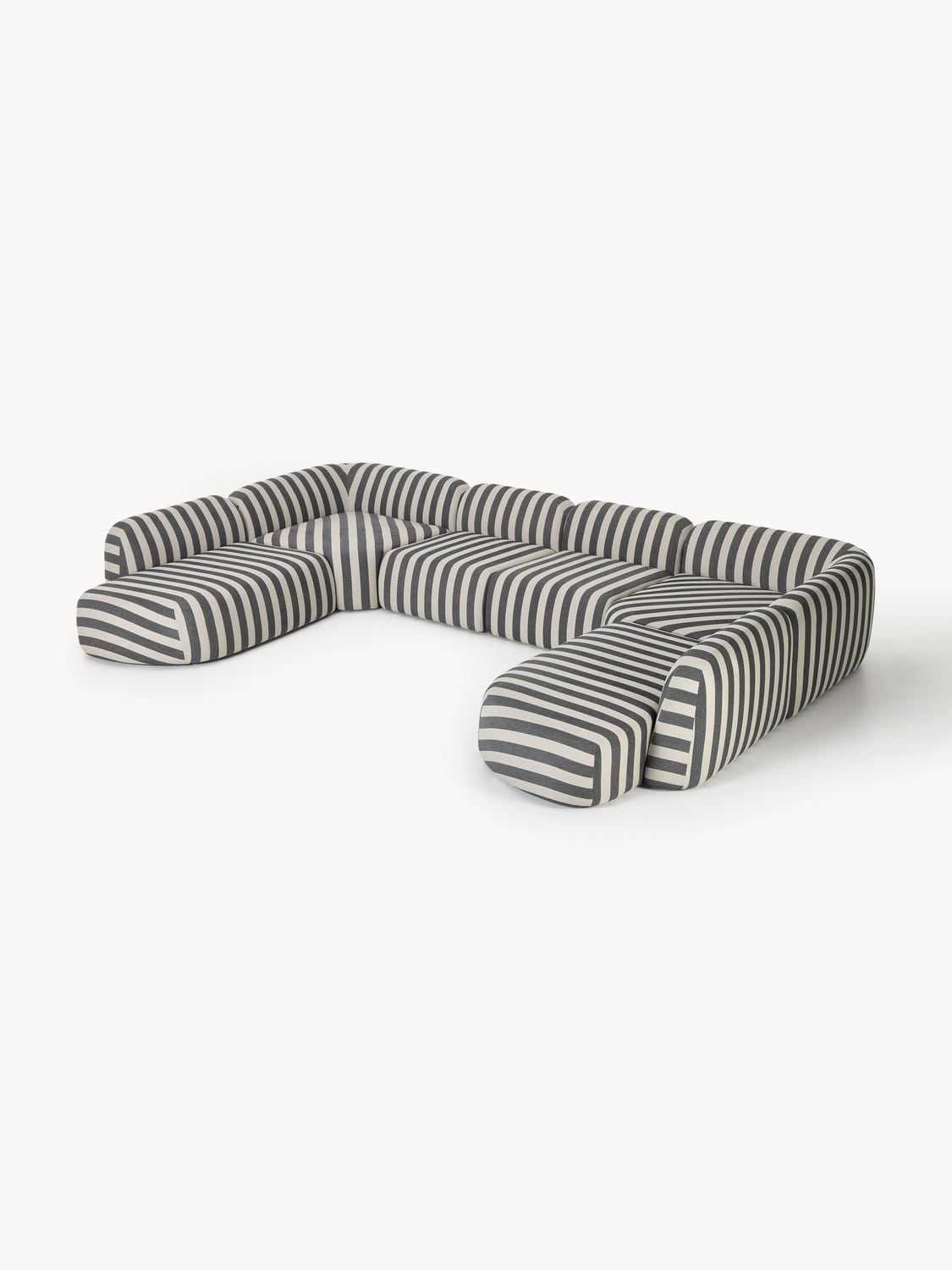 Wolke Modular Striped XL Sofa — Grey