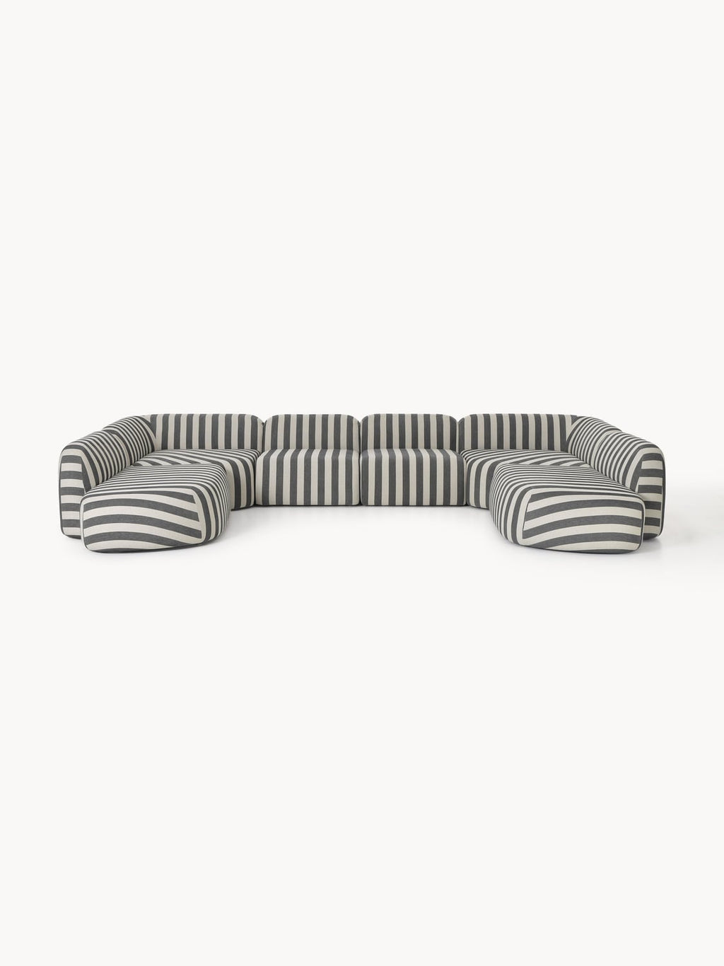 Wolke Modular Striped XL Sofa — Grey