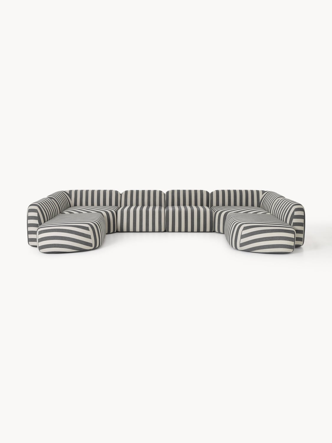 Wolke Modular Striped XL Sofa — Grey