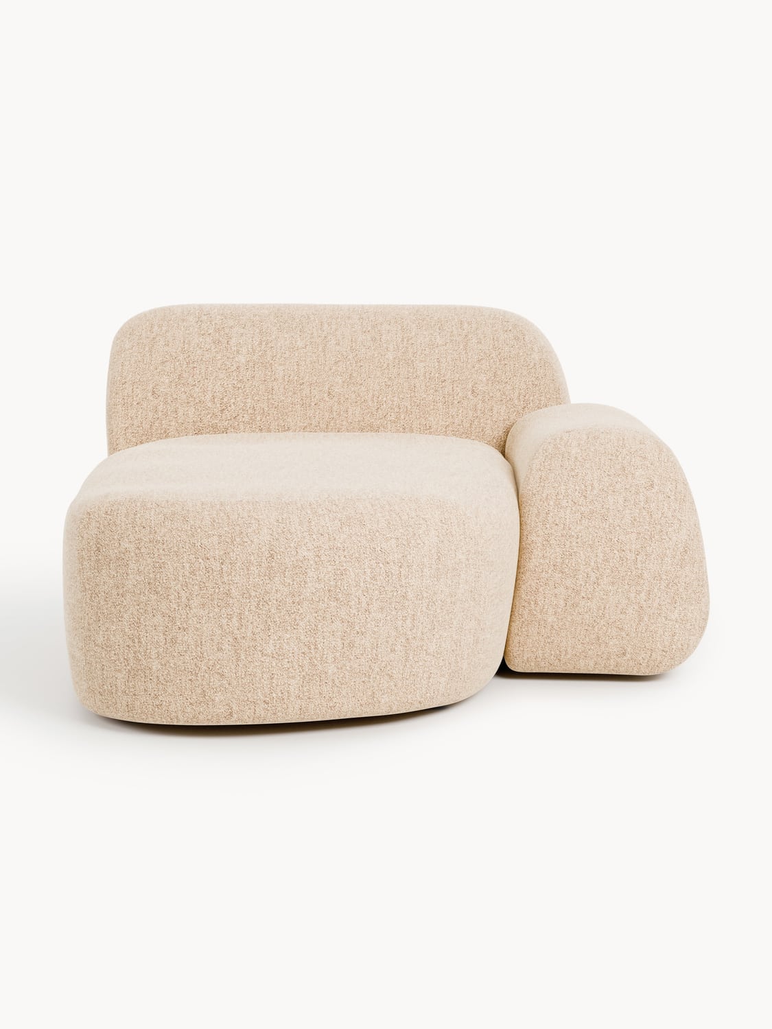 Wolke Bouclé-Chaise-Corner Module — Beige