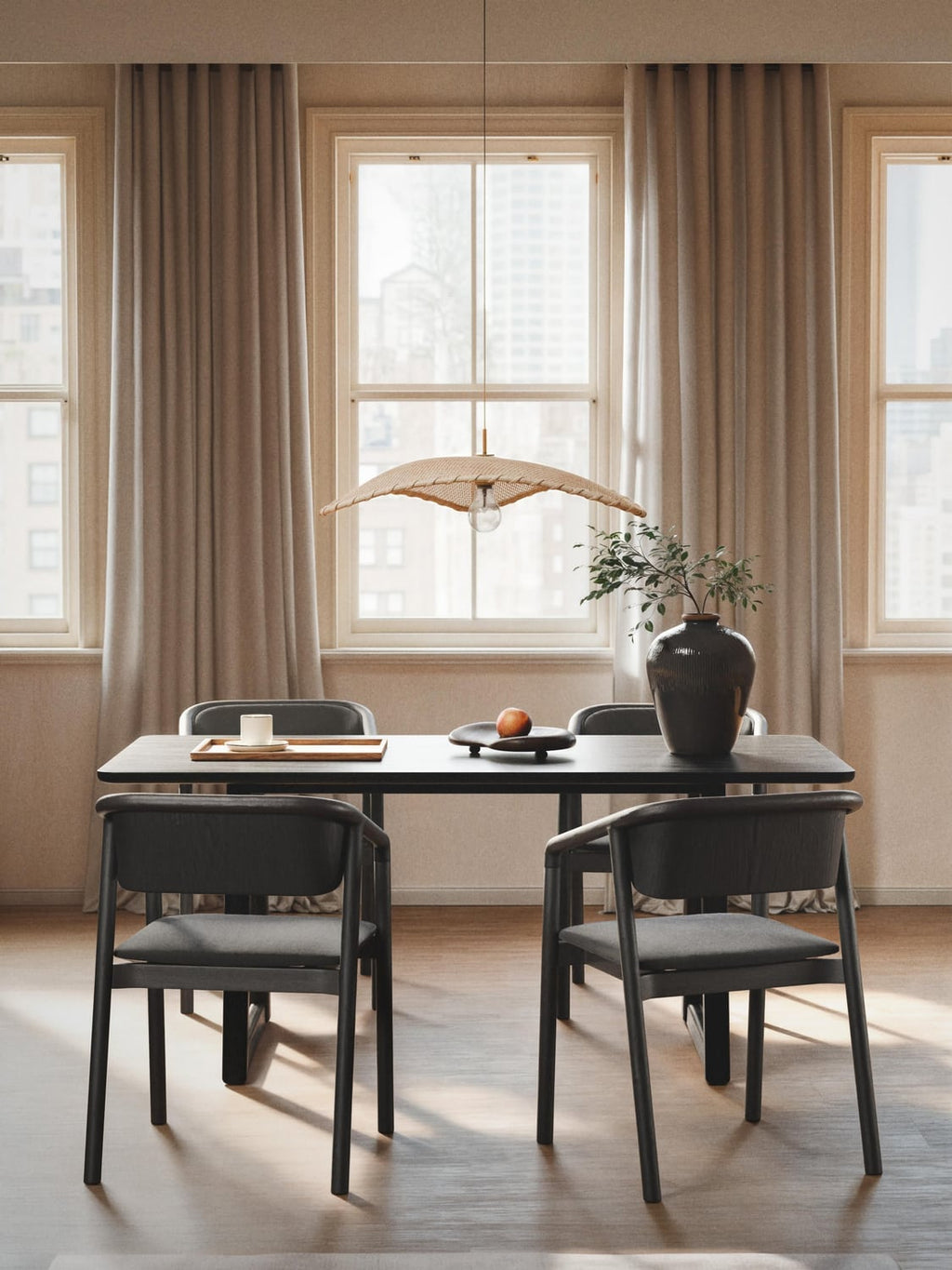Nik Dining Table in Oak, in various sizes — Dark Grey