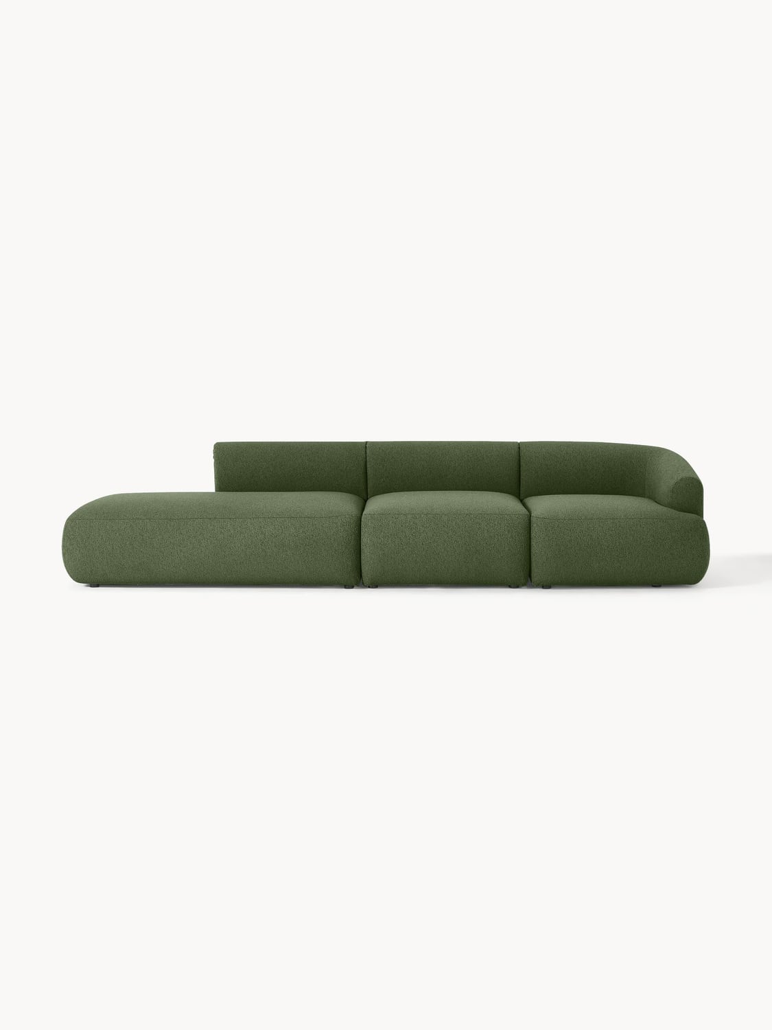 Sofia Modular Bouclé-Chaise (2-seater) — Green