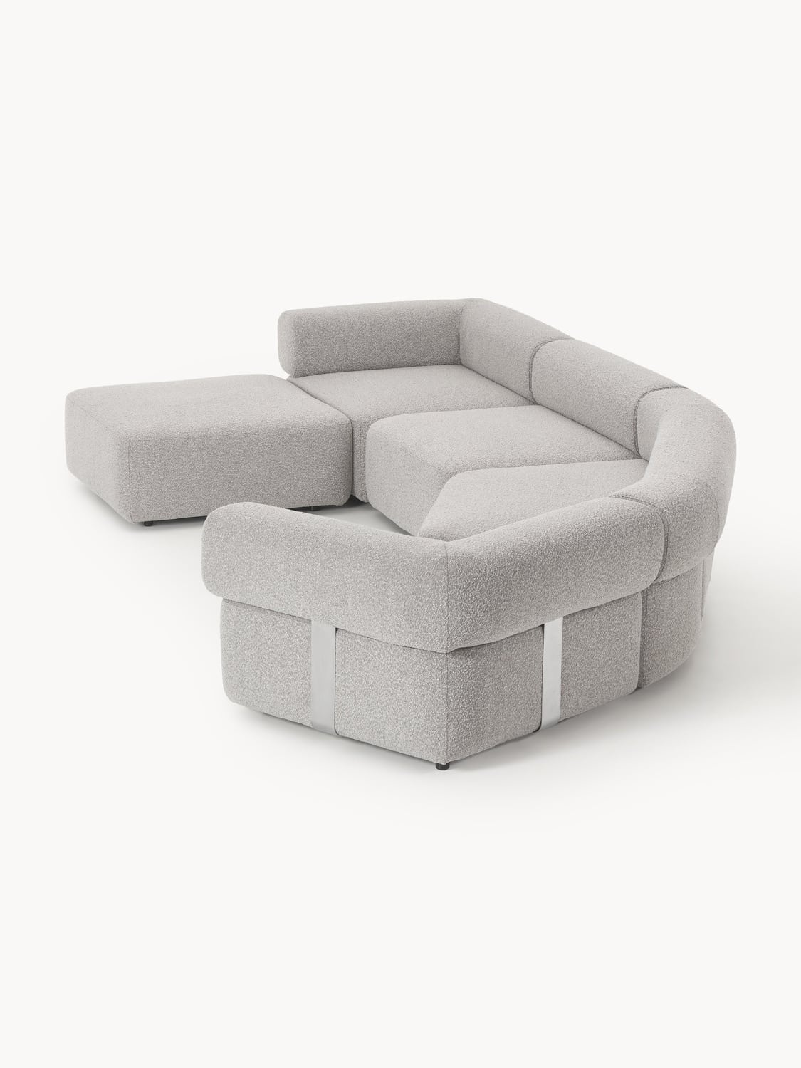 Anton Large Modular Bouclé Sofa with Ottoman (left/right) — Oatmeal