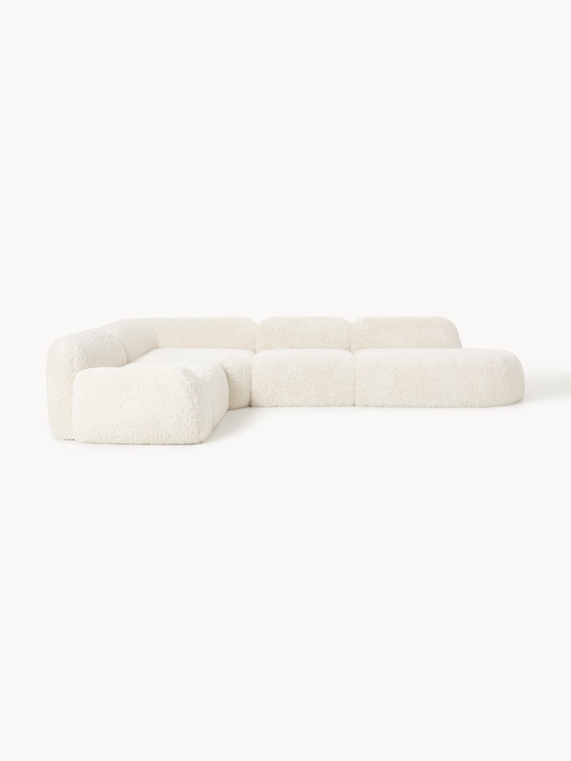 Wolke XL Modular Teddy-Corner Sofa with Chaise Longue — Off-White