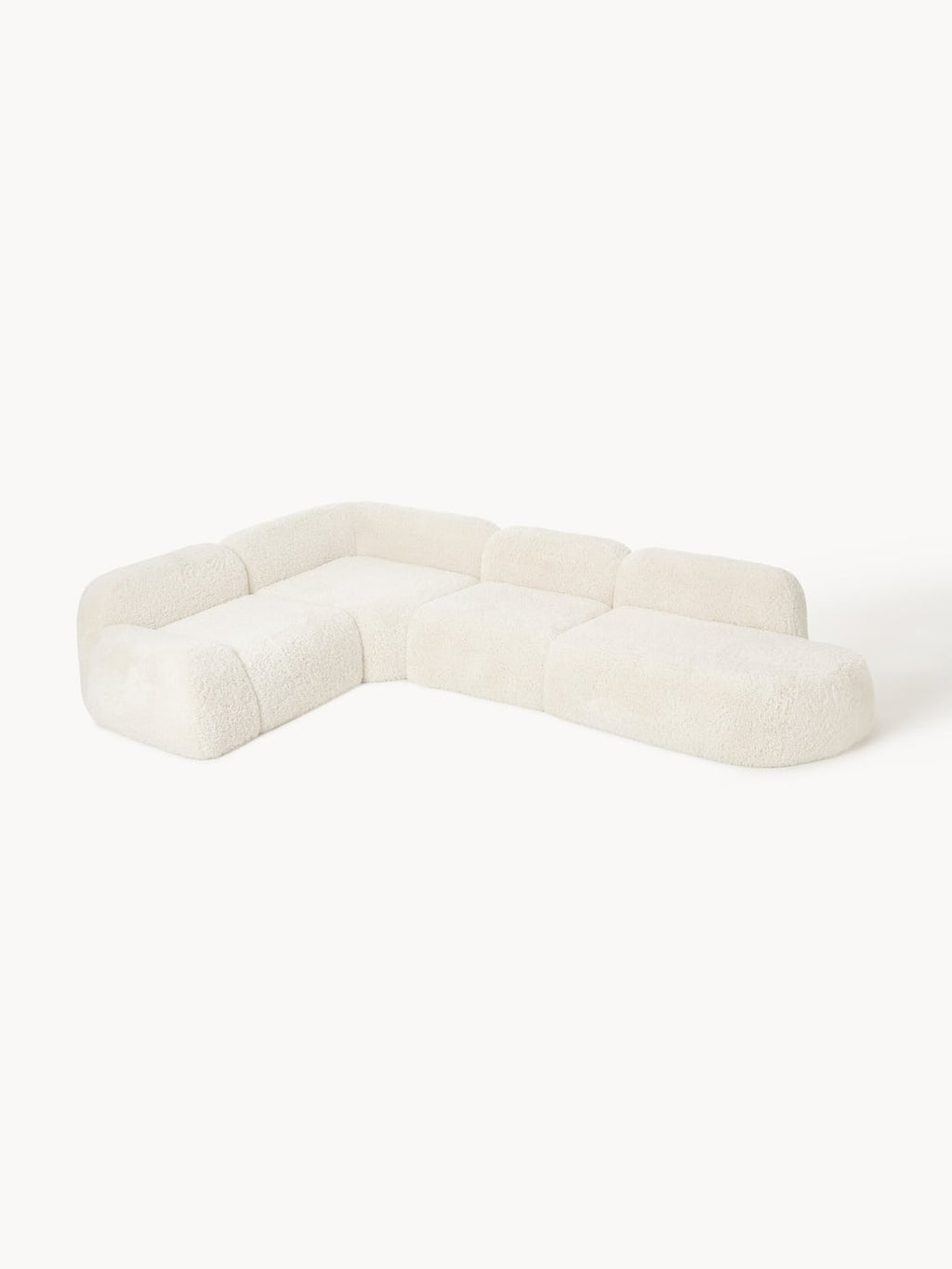 Wolke XL Modular Teddy-Corner Sofa with Chaise Longue — Off-White