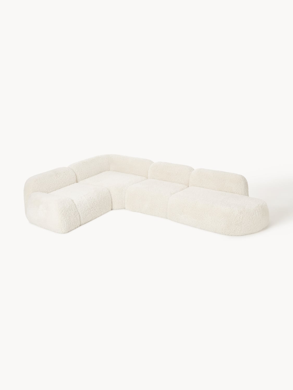 Wolke XL Modular Teddy-Corner Sofa with Chaise Longue — Off-White