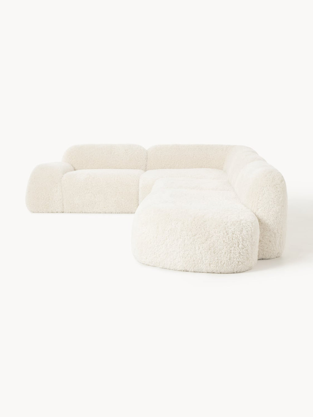 Wolke XL Modular Teddy-Corner Sofa with Chaise Longue — Off-White