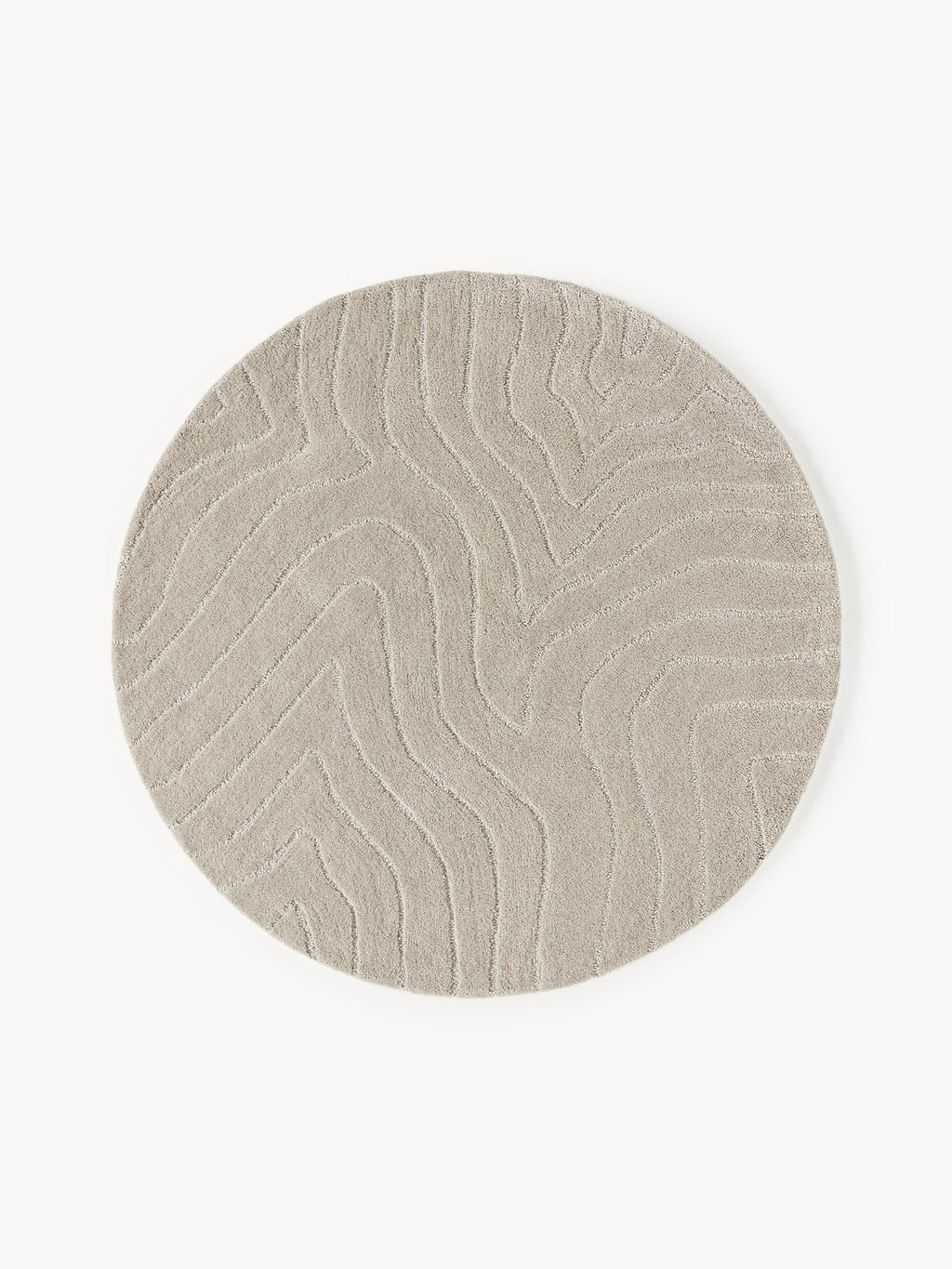 Aaron Round Wool Rug, Hand-Tufted