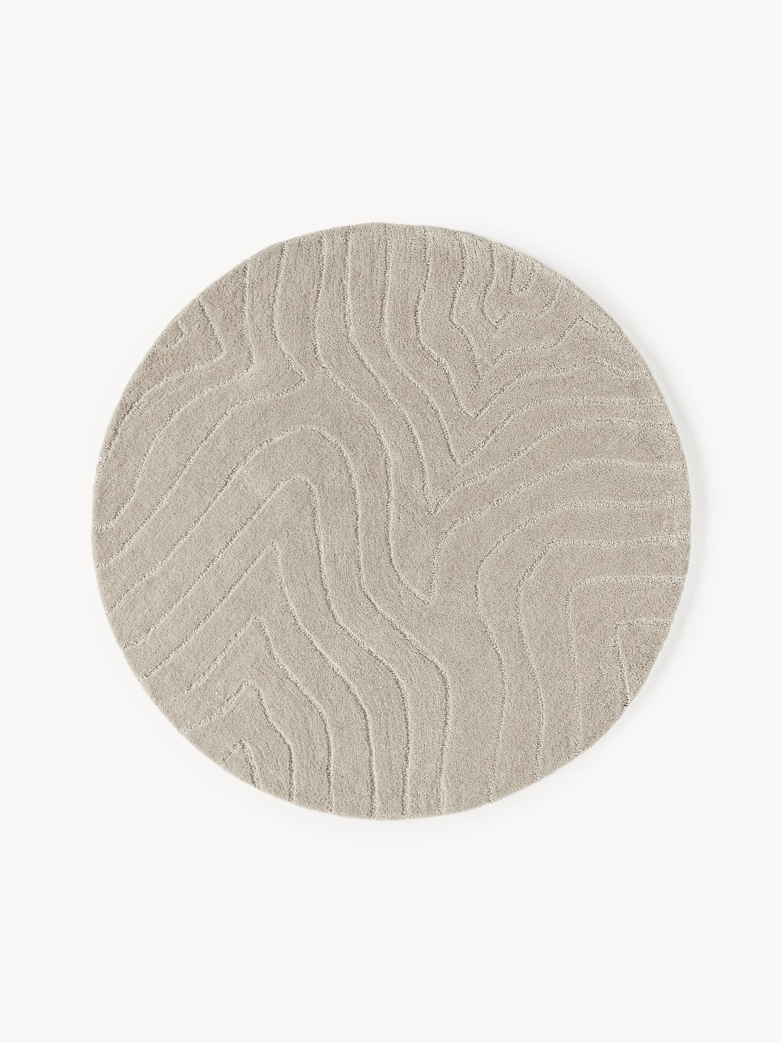 Aaron Round Wool Rug, Hand-Tufted