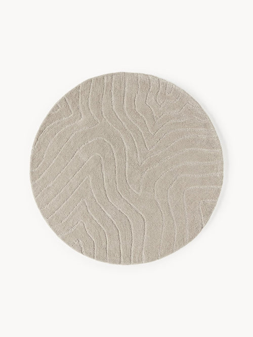Aaron Round Wool Rug, Hand-Tufted