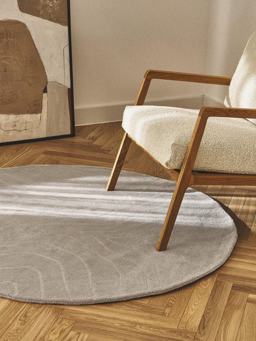 Aaron Round Wool Rug, Hand-Tufted