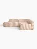 Wolke Modular Striped Corner Sofa (4-seater) with Chaise Longue — Oatmeal