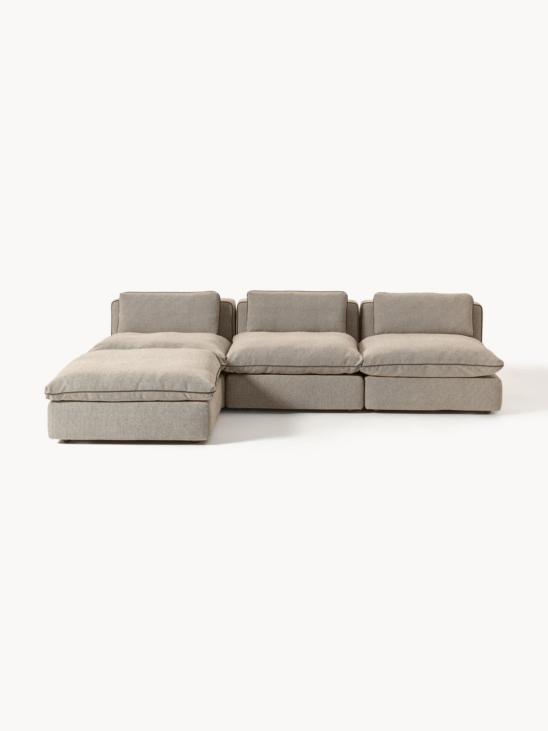 Felix Modular XL Sofa with Ottoman (left/right) — Warm Grey