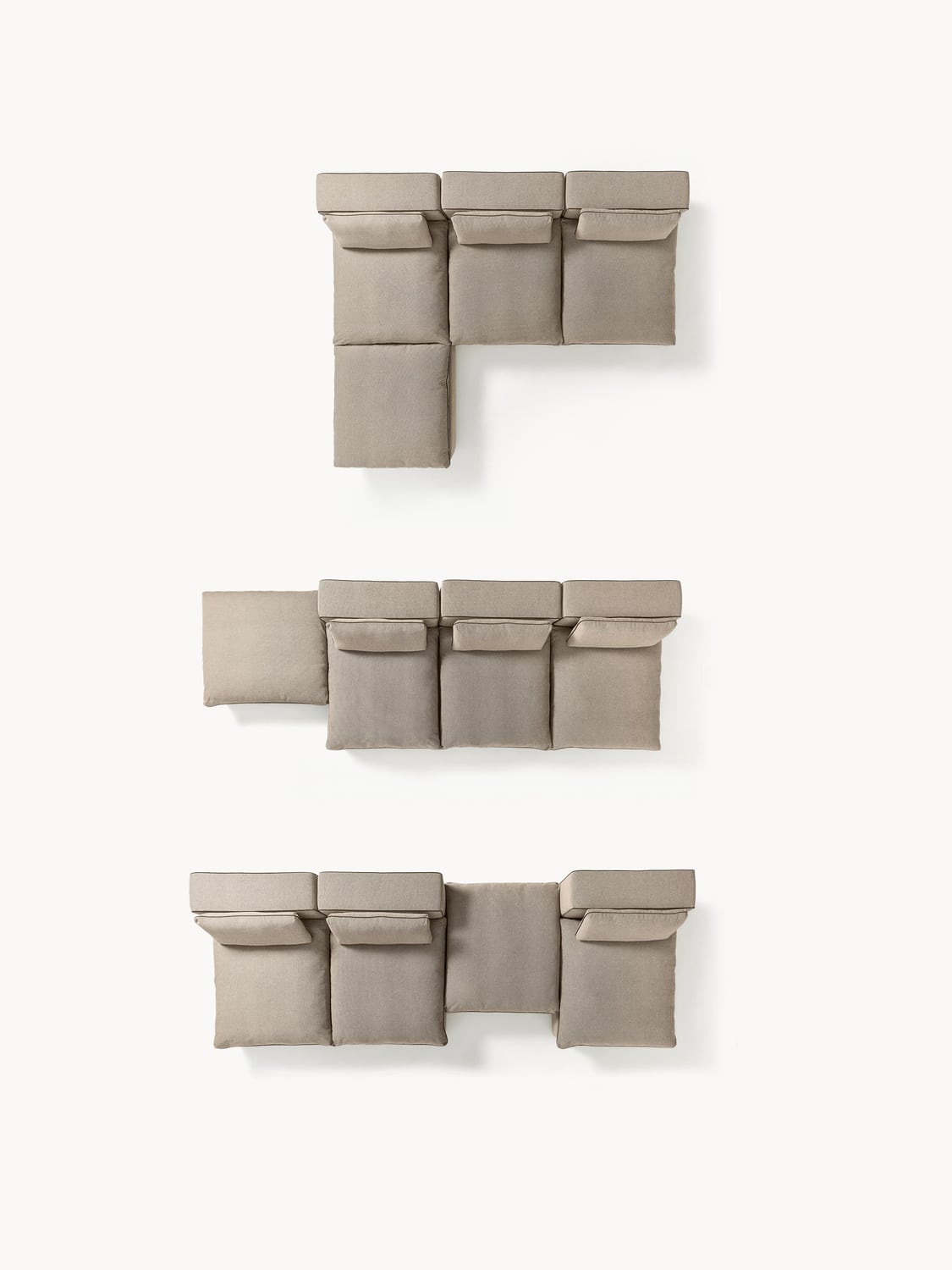 Felix Modular XL Sofa with Ottoman (left/right) — Warm Grey