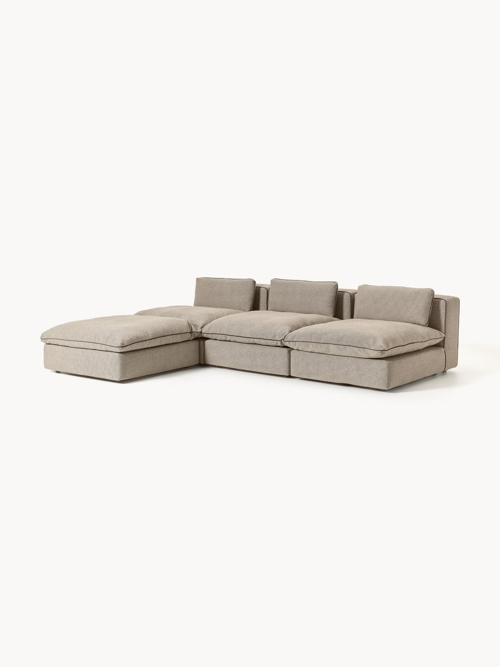 Felix Modular XL Sofa with Ottoman (left/right) — Warm Grey