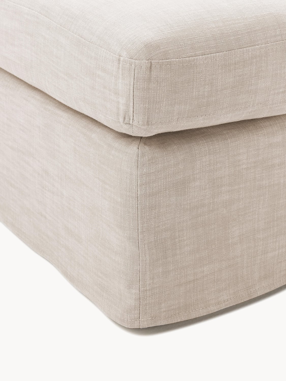 Russell Sofa Ottoman with removable covers — Oatmeal