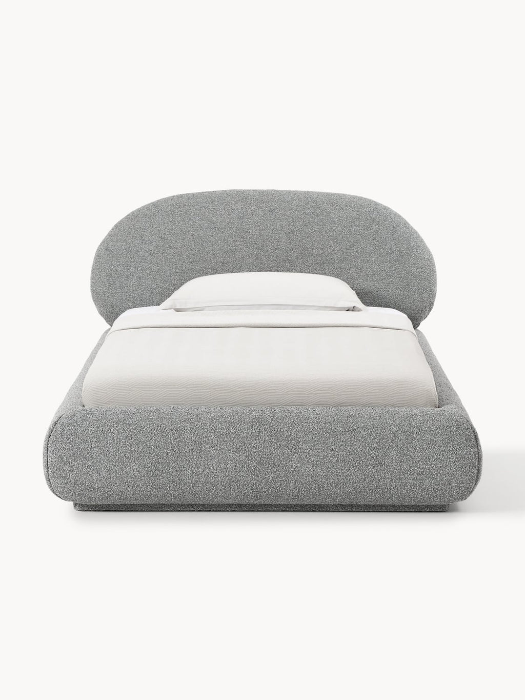 Alba Bouclé-Upholstered Single Bed with Storage — Lilac