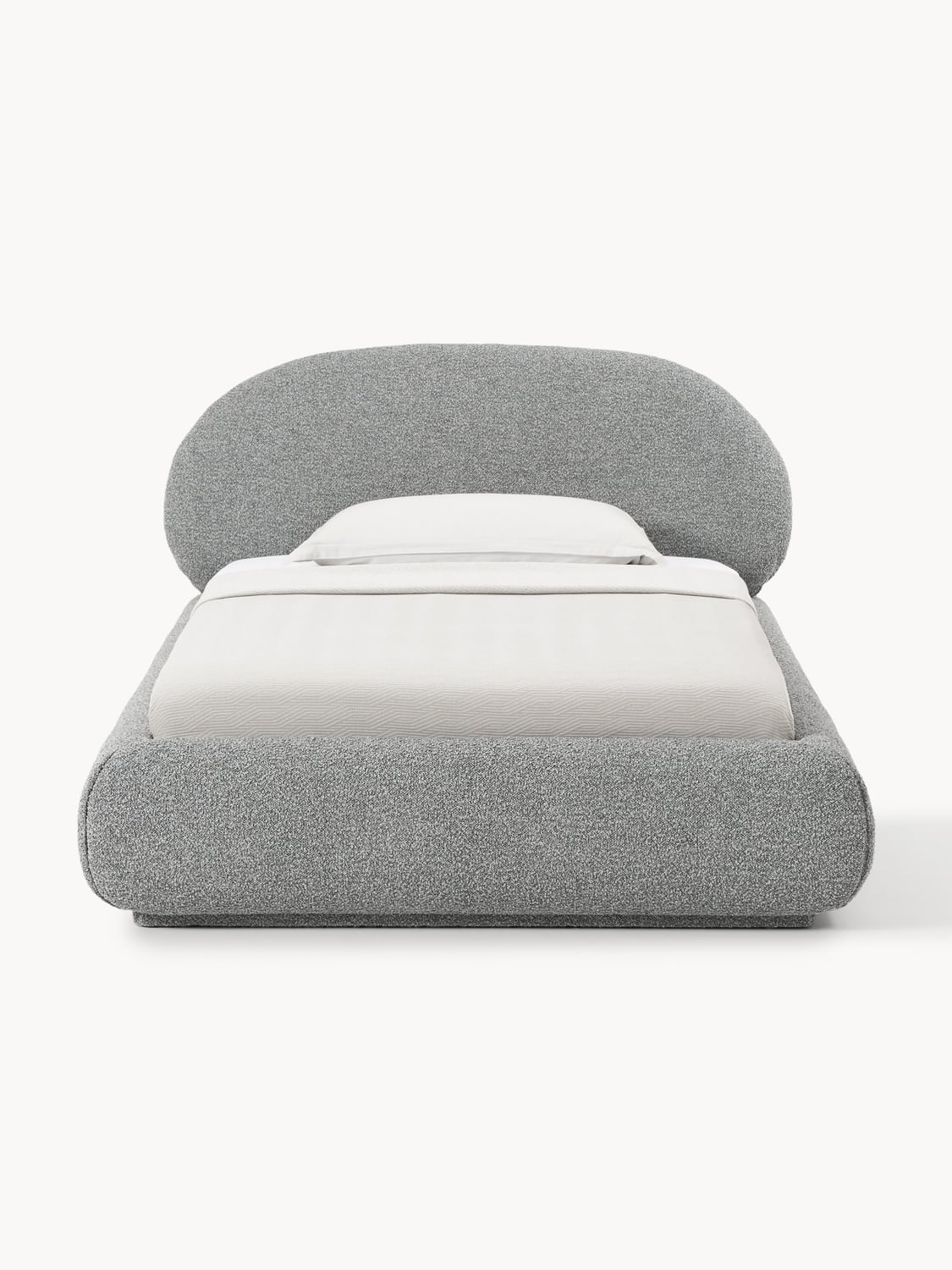 Alba Bouclé-Upholstered Single Bed with Storage — Lilac
