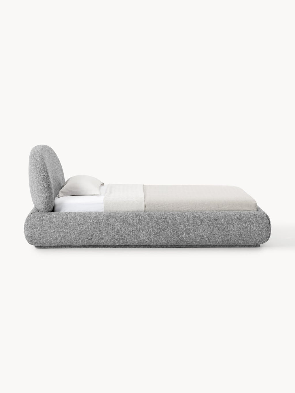 Alba Bouclé-Upholstered Single Bed with Storage — Lilac
