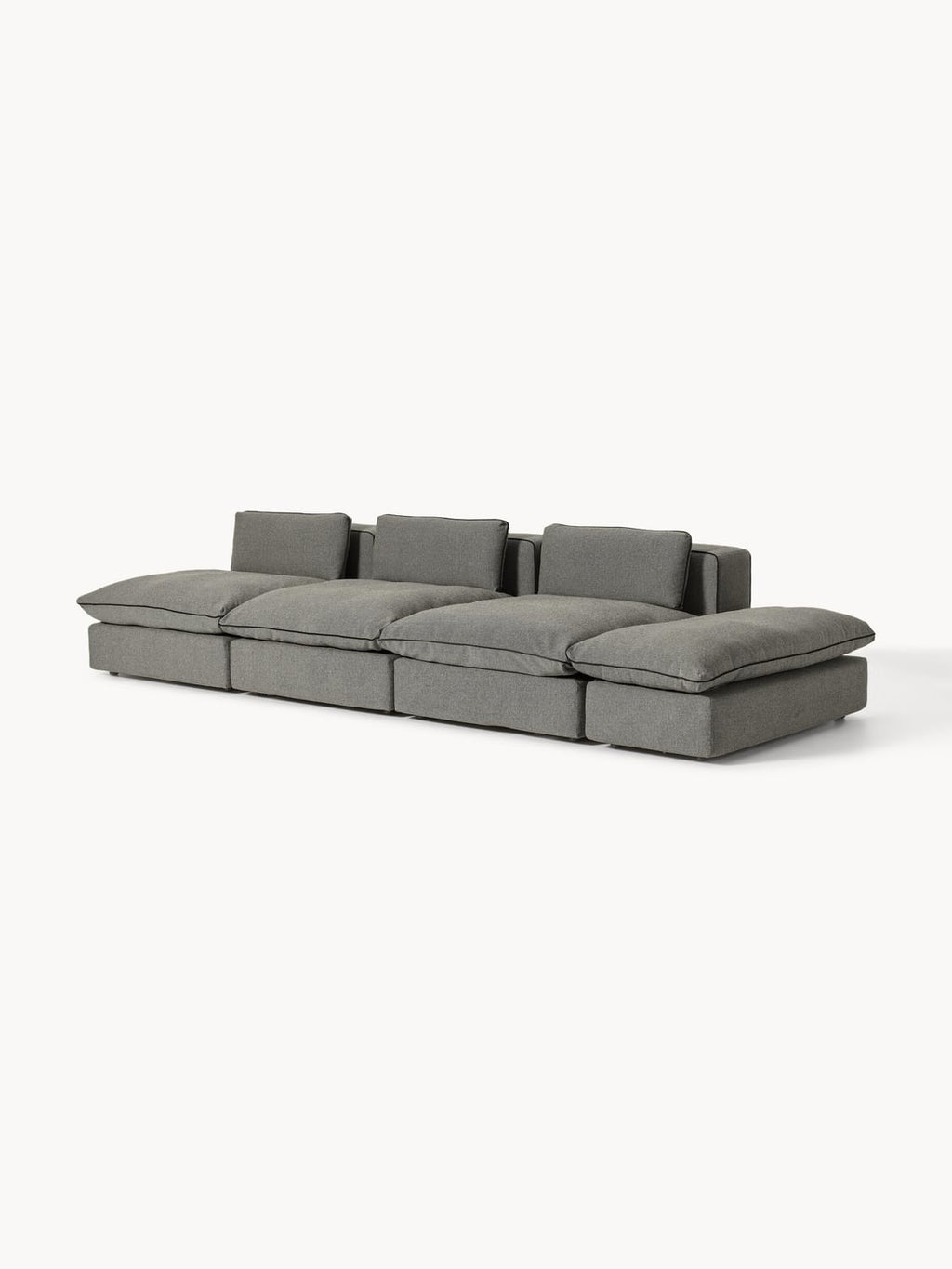 Felix Modular XL Sofa (3-seater) with Ottoman — Dark Grey
