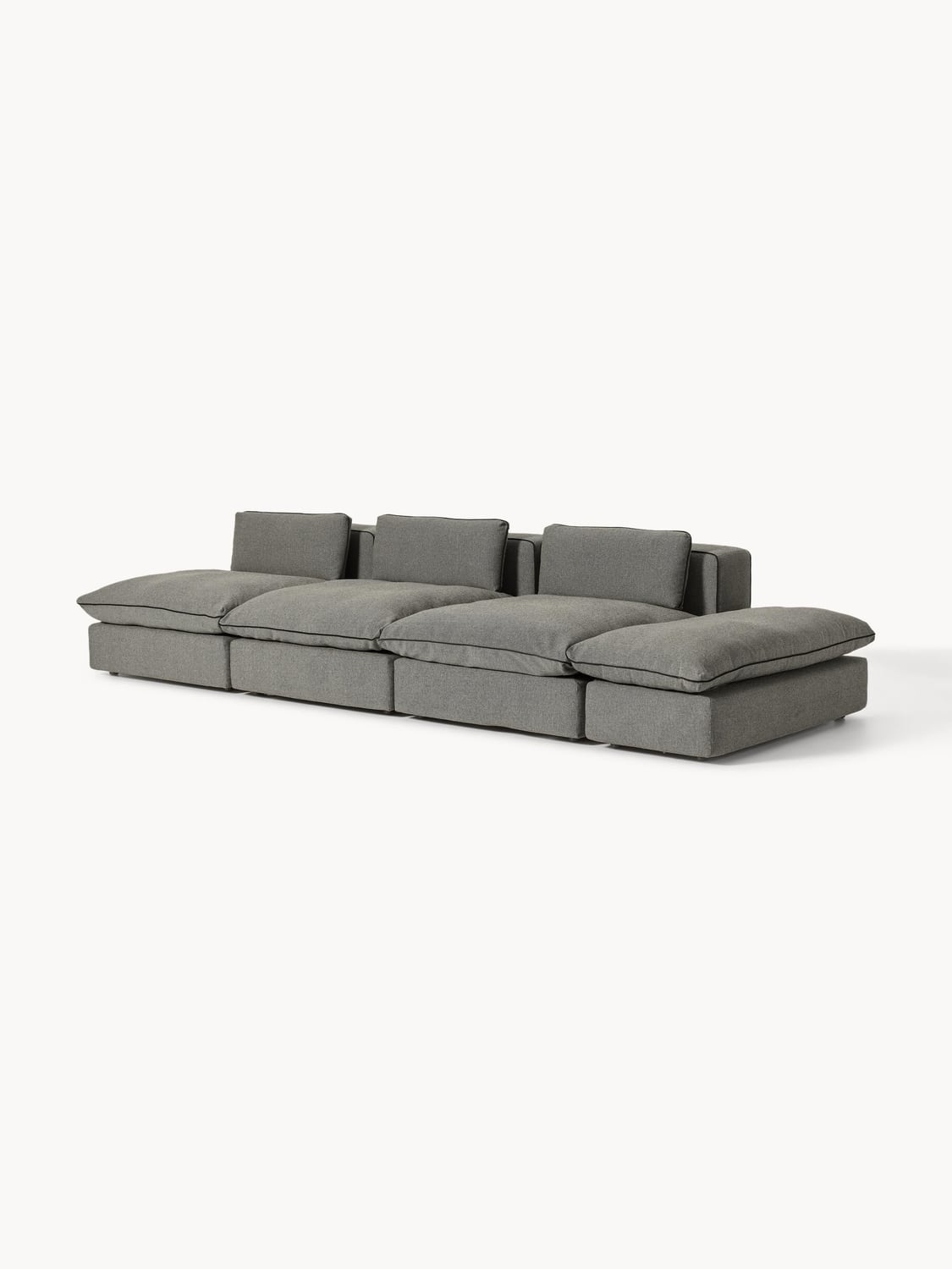 Felix Modular XL Sofa (3-seater) with Ottoman — Dark Grey