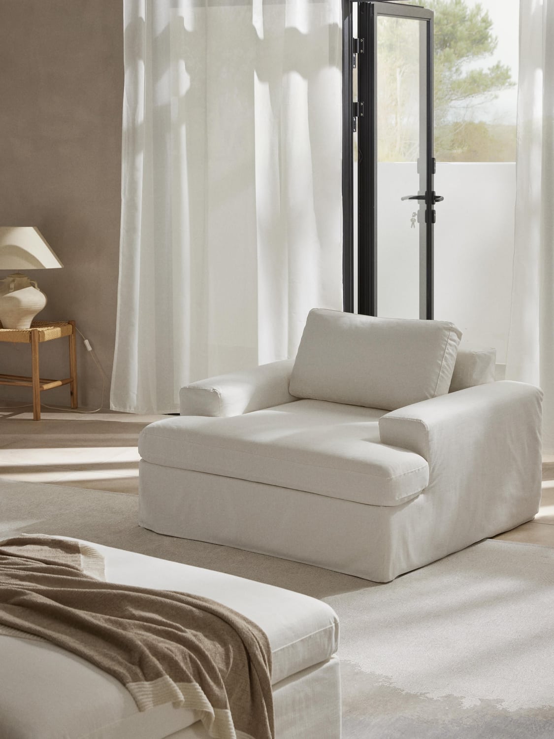 Russell Armchair with removable covers — Off-White